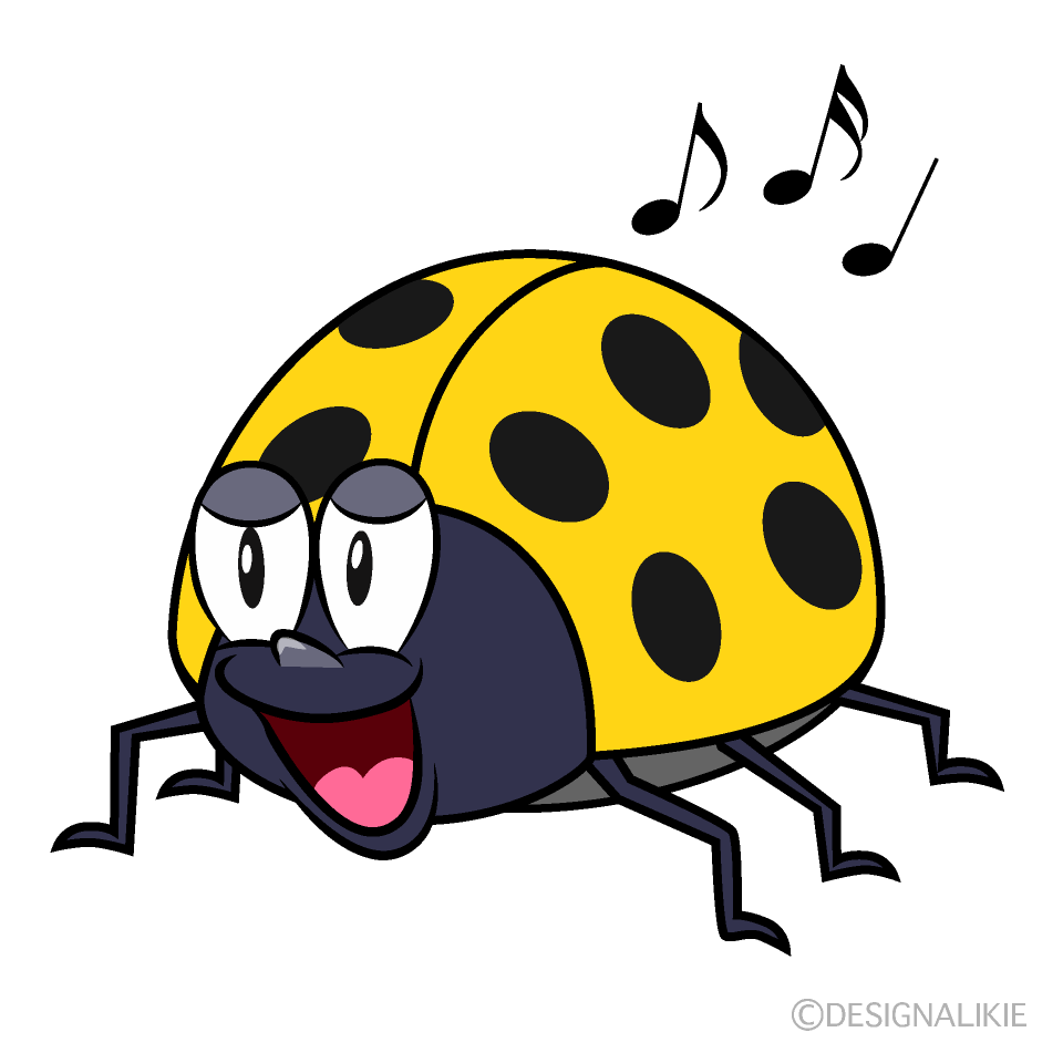 Singing Yellow Ladybug Cartoon Character Image