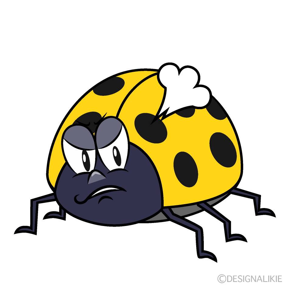 Angry Yellow Ladybug Cartoon Character Image