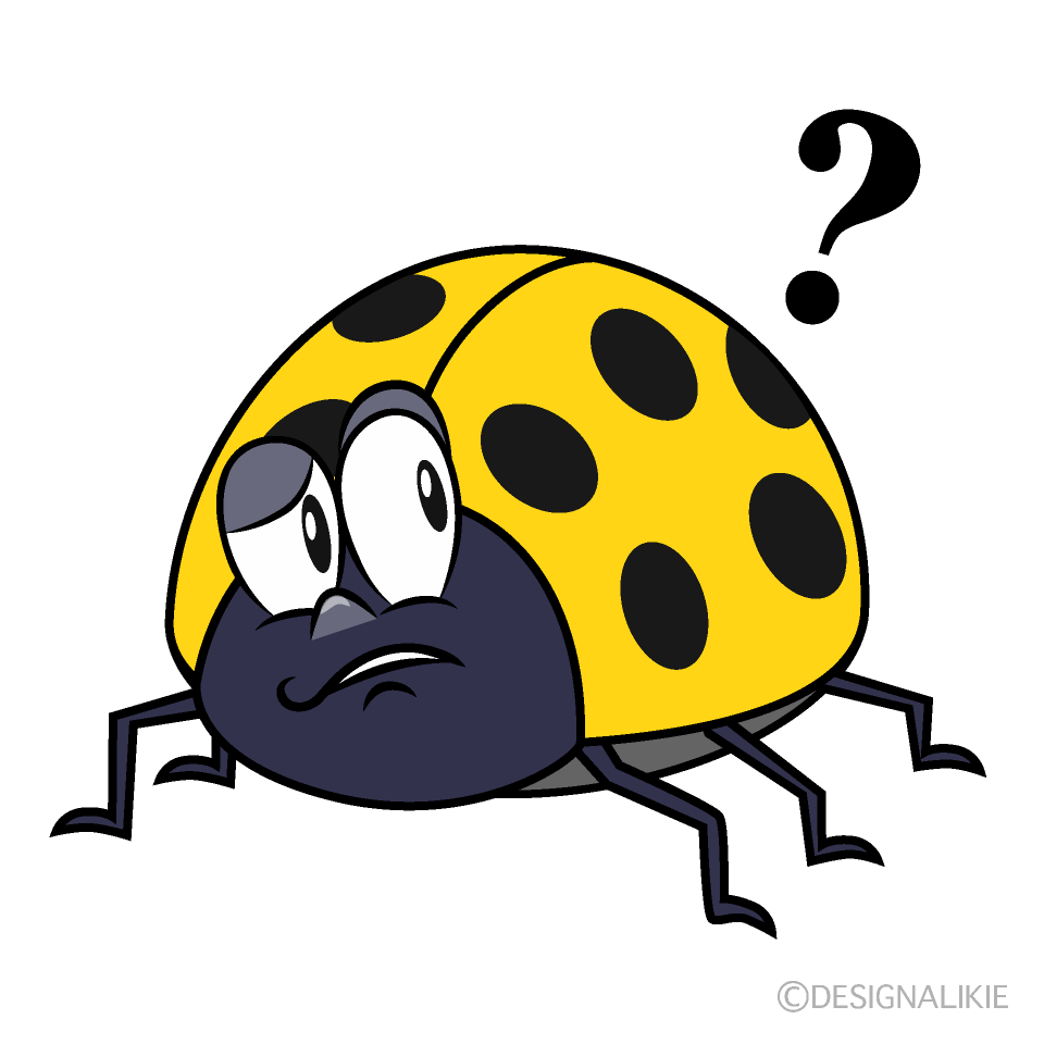 Thinking Yellow Ladybug Cartoon Character Image