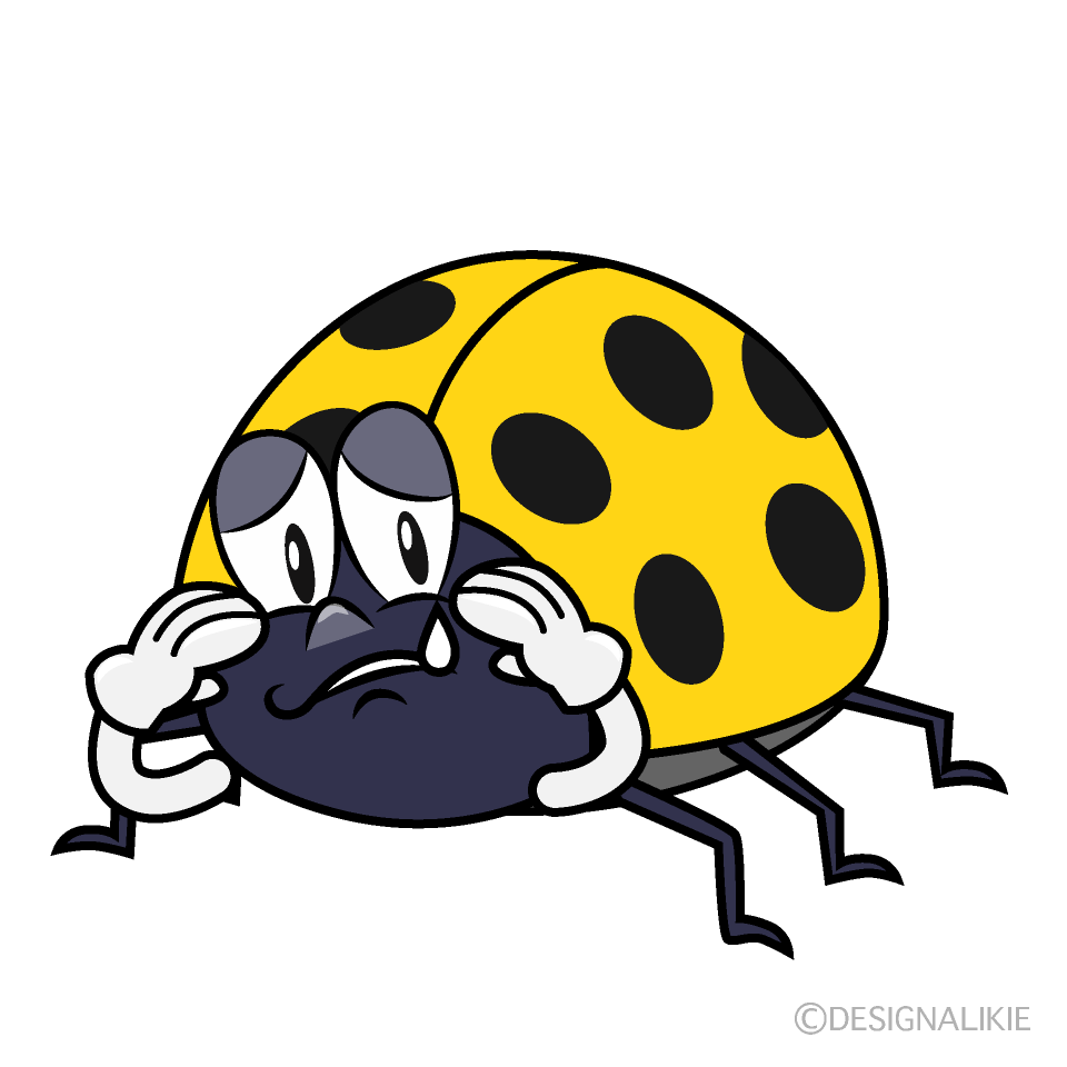 Sad Yellow Ladybug Cartoon Character Image