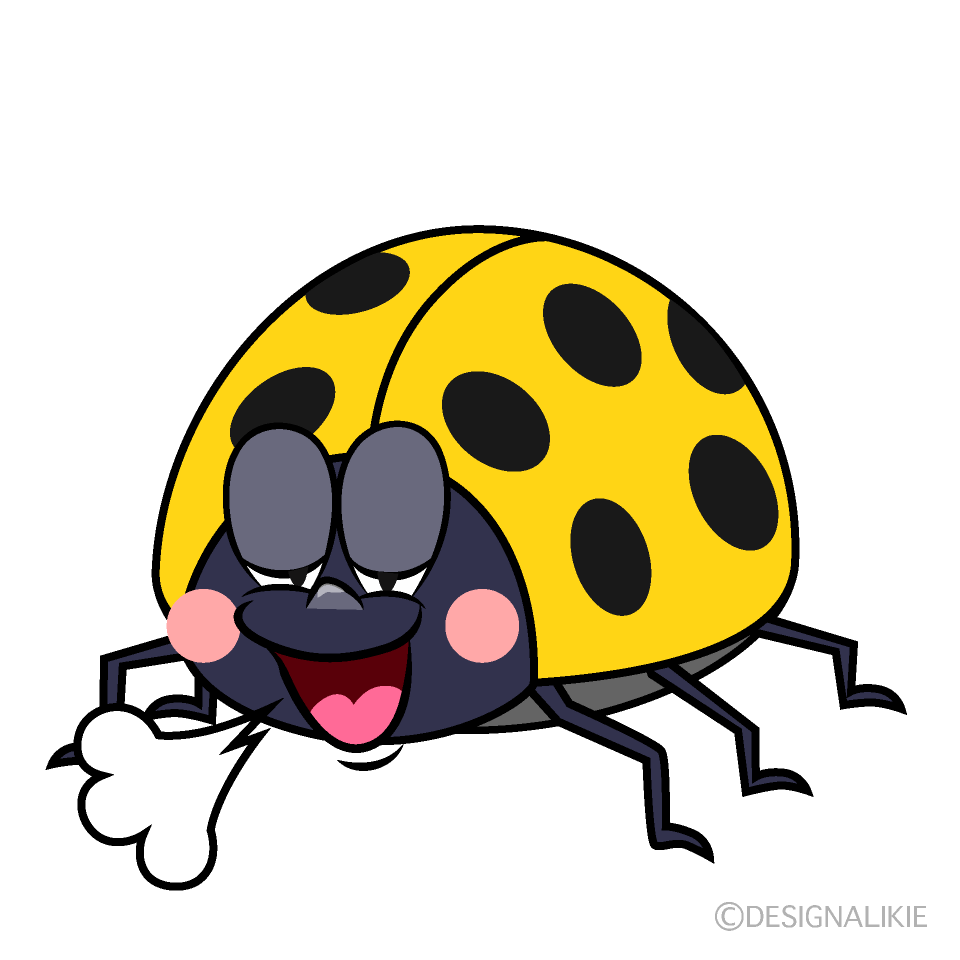 Relaxing Yellow Ladybug Cartoon Character Image