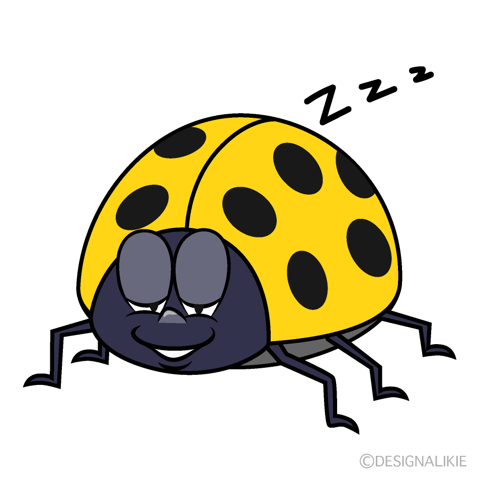 Sleeping Yellow Ladybug Cartoon Character Image