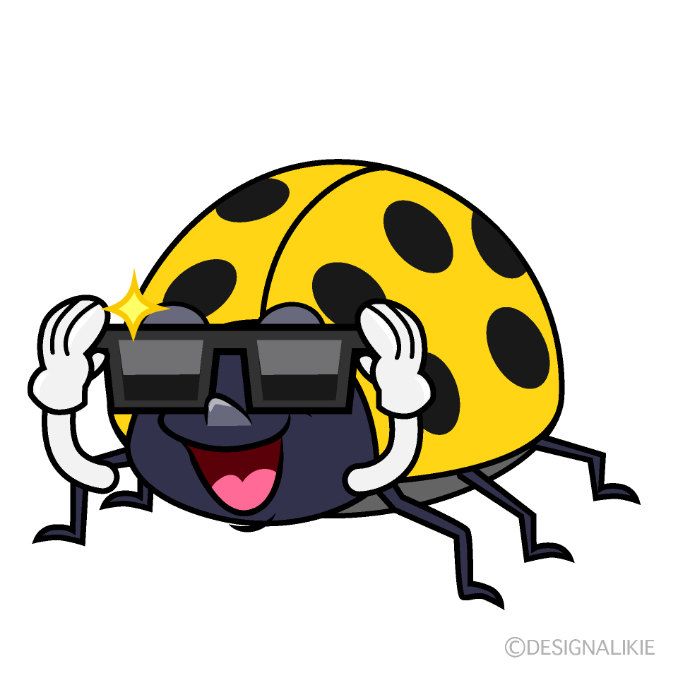 Cool Yellow Ladybug Cartoon Character Image