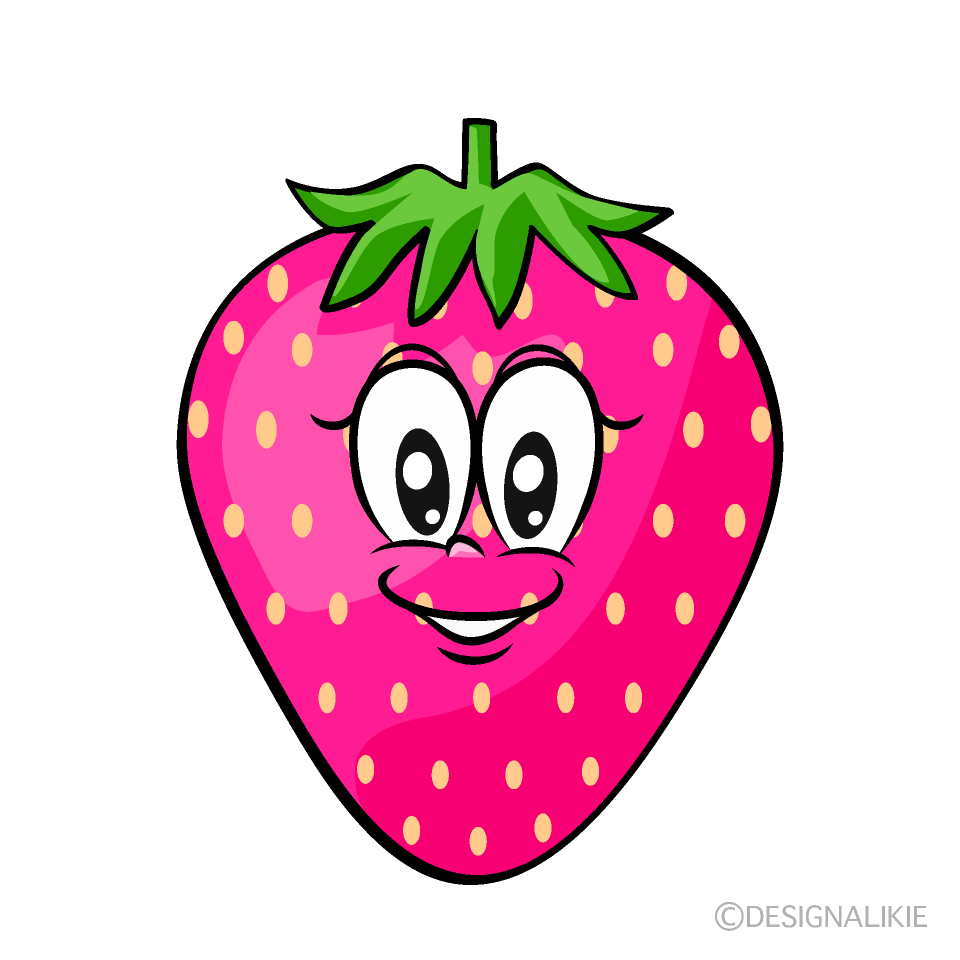 Pink Strawberry Cartoon Character Image