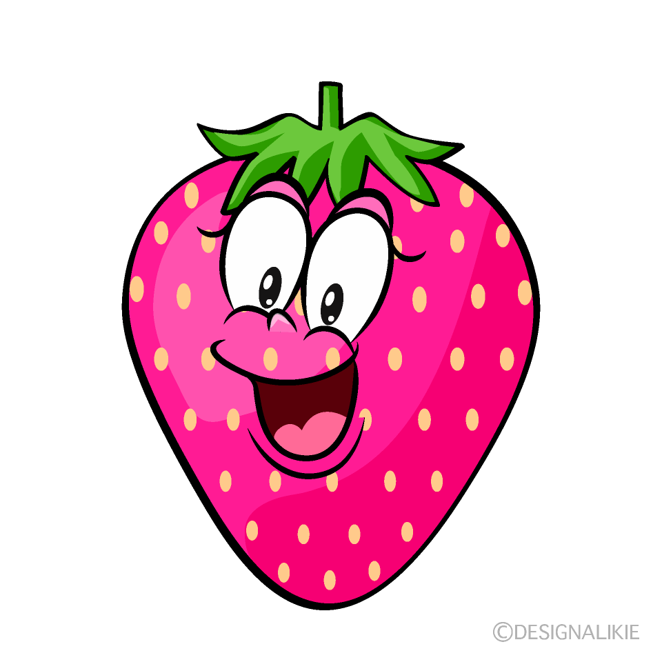 Surprising Pink Strawberry Cartoon Character Image