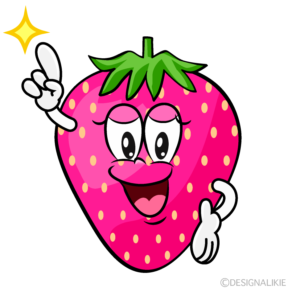 Posing Pink Strawberry Cartoon Character Image