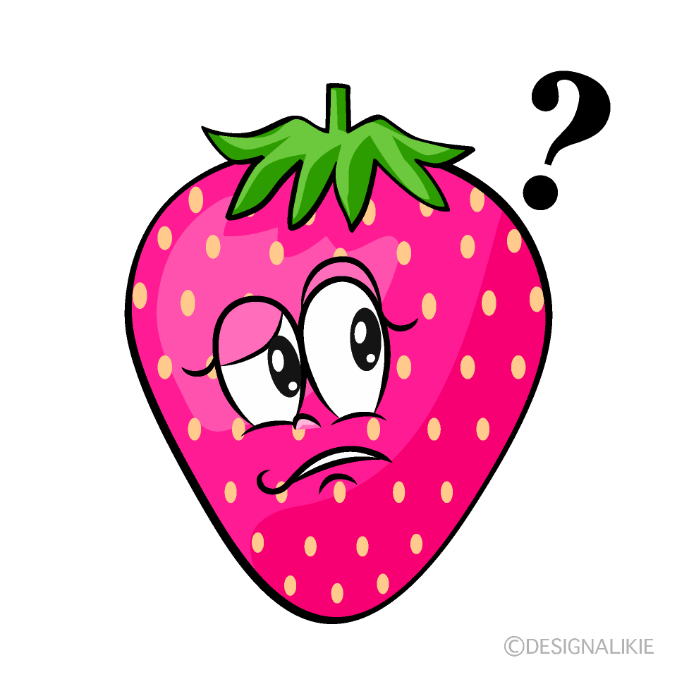 Thinking Pink Strawberry Cartoon Character Image