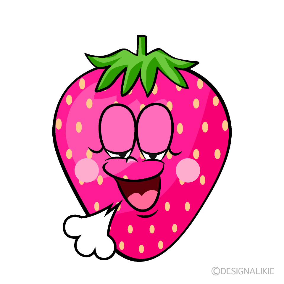 Relaxing Pink Strawberry Cartoon Character Image