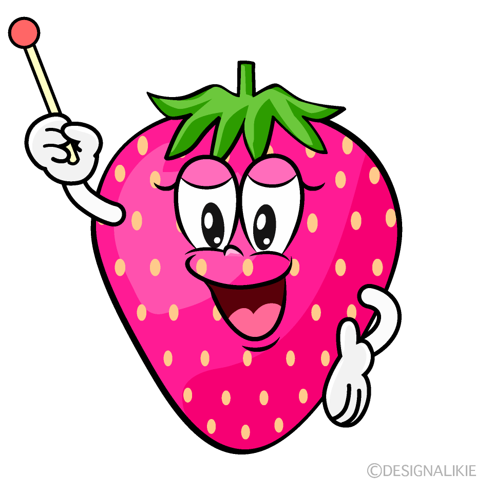 Speaking Pink Strawberry Cartoon Character Image