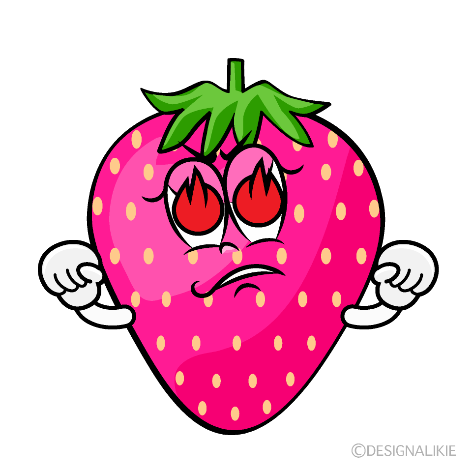 Enthusiasm Pink Strawberry Cartoon Character Image