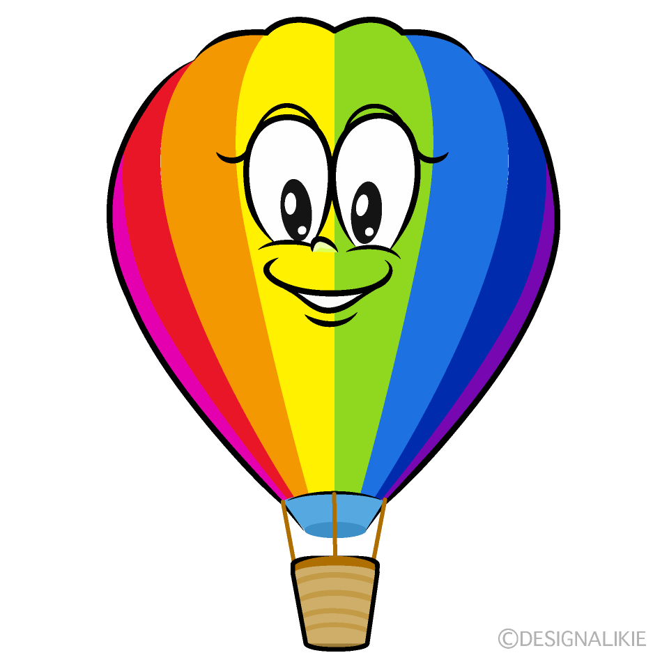 Rainbow Airballoon Cartoon Character Image