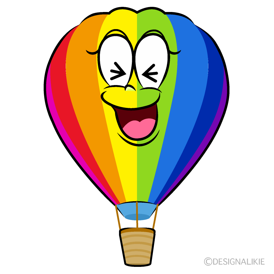 Laughing Rainbow Airballoon Cartoon Character Image