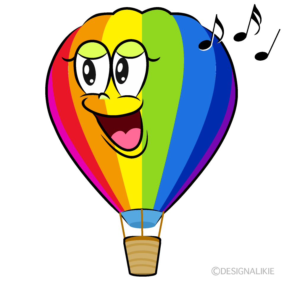 Singing Rainbow Airballoon Cartoon Character Image