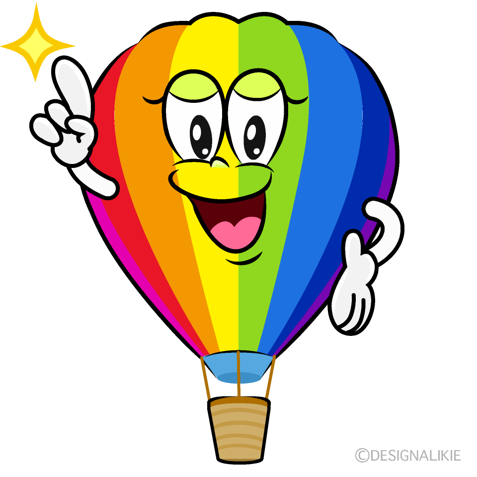 Posing Rainbow Airballoon Cartoon Character Image