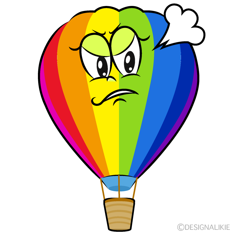 Angry Rainbow Airballoon Cartoon Character Image