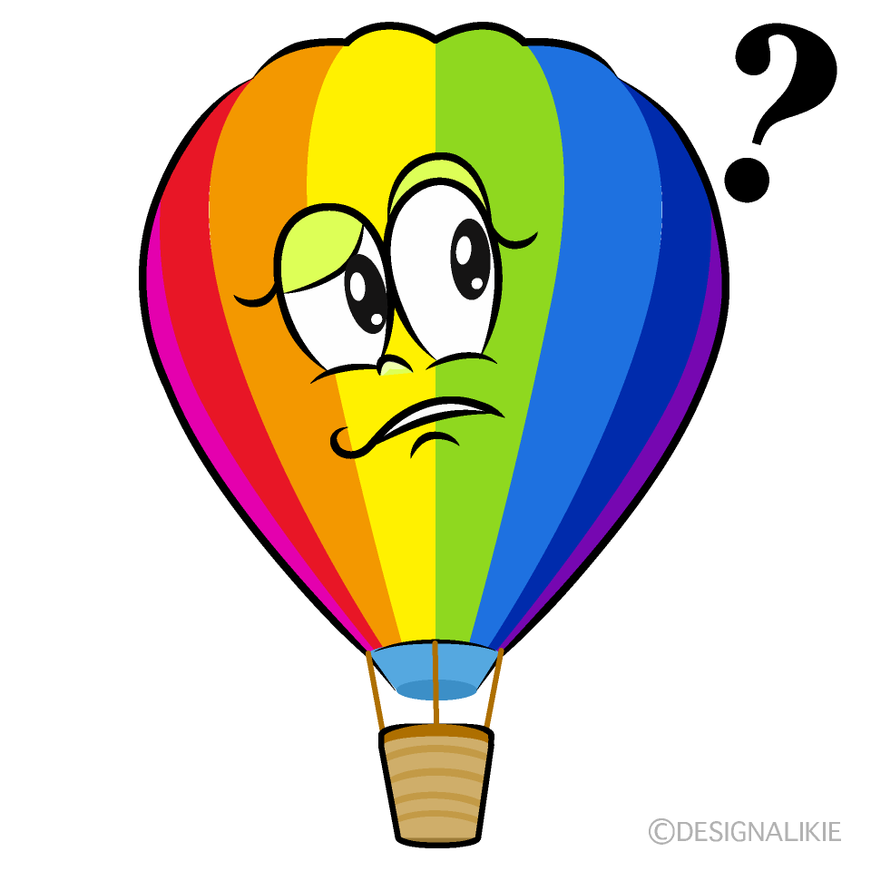 Thinking Rainbow Airballoon Cartoon Character Image