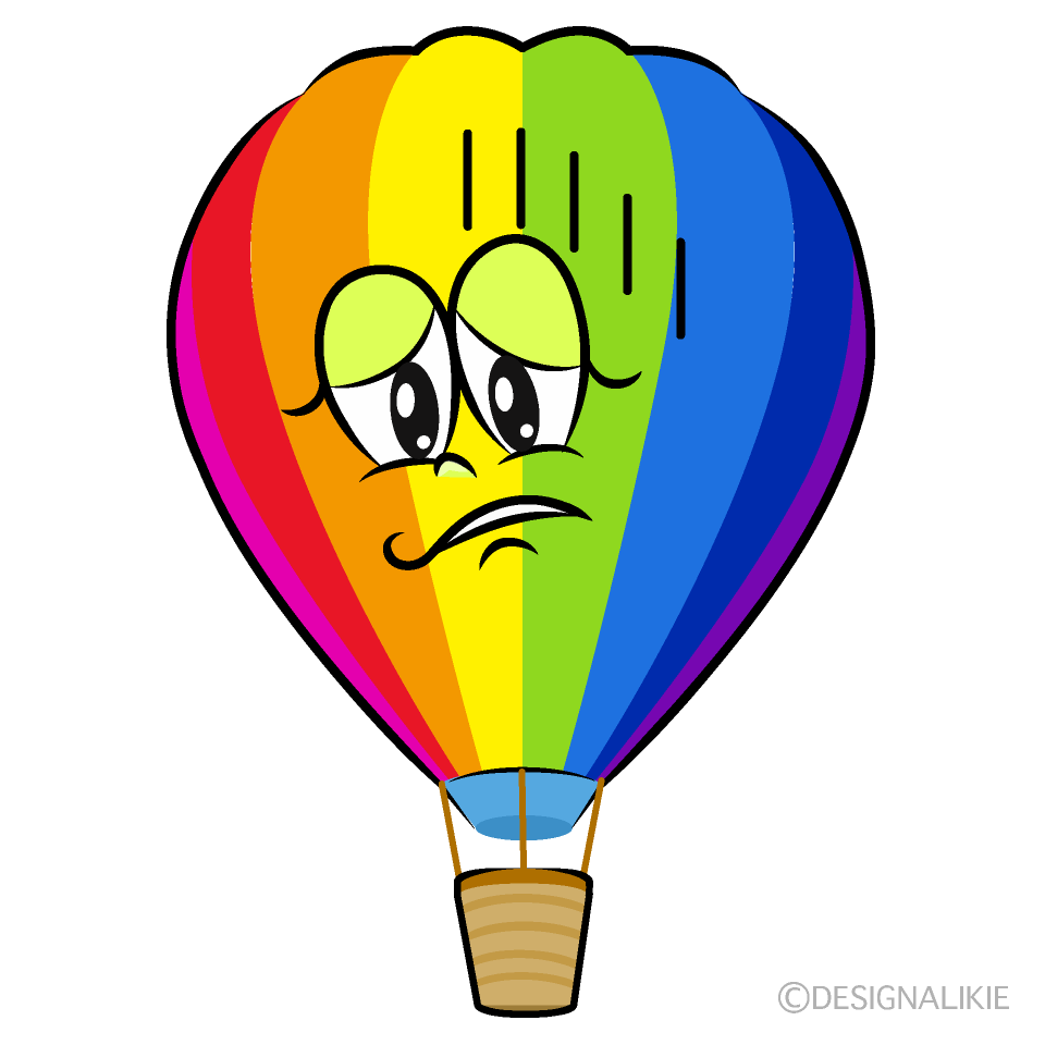 Depressed Rainbow Airballoon Cartoon Character Image