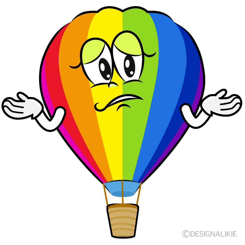 Troubled Rainbow Airballoon Cartoon Character Image