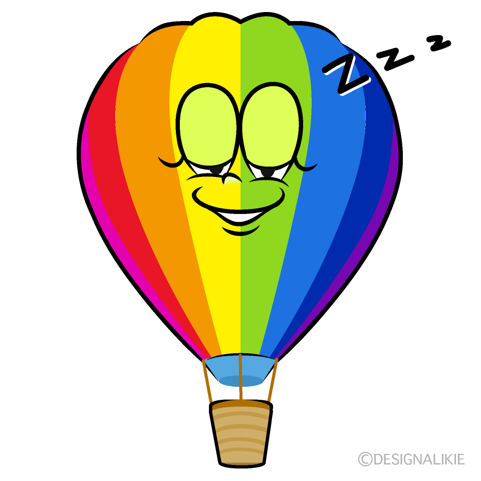 Sleeping Rainbow Airballoon Cartoon Character Image