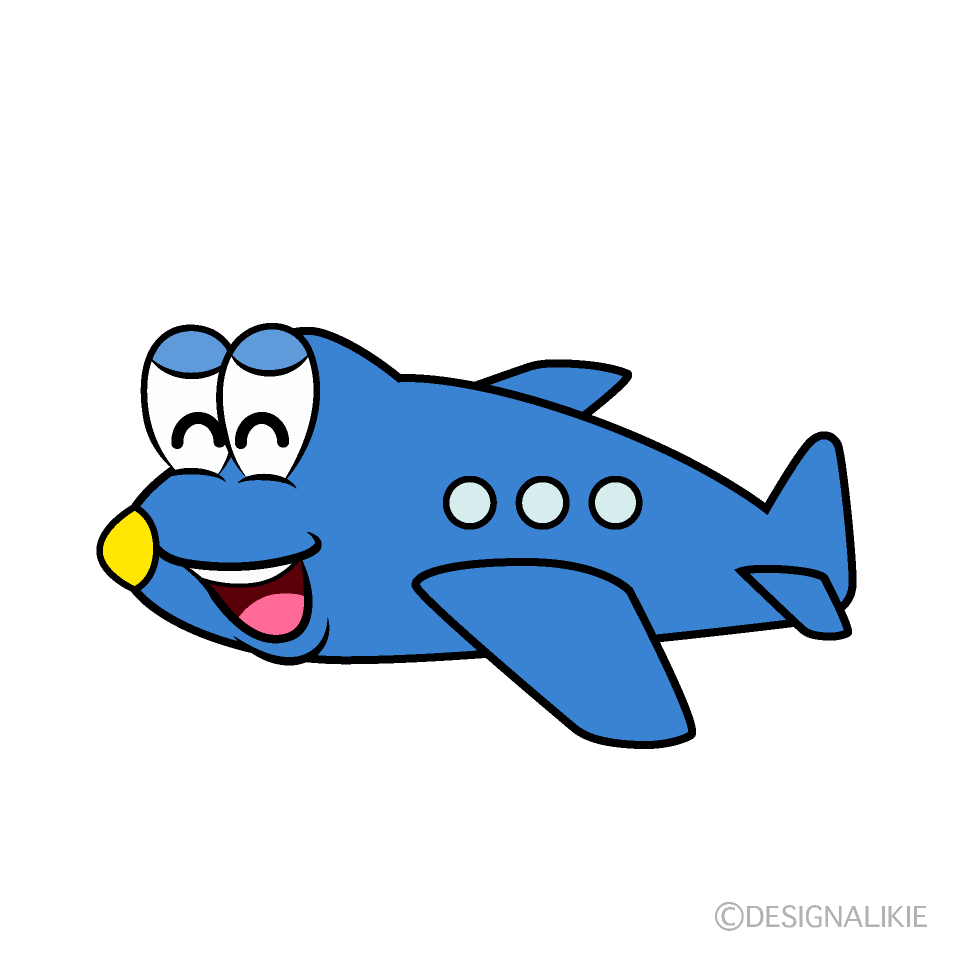 Smiling Plane Cartoon Character Image