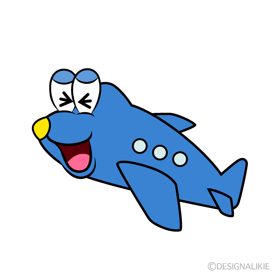 Laughing Plane Cartoon Character Image