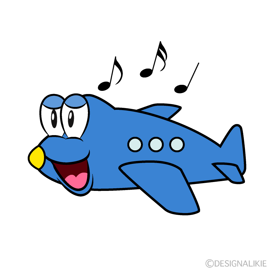 Singing Plane Cartoon Character Image