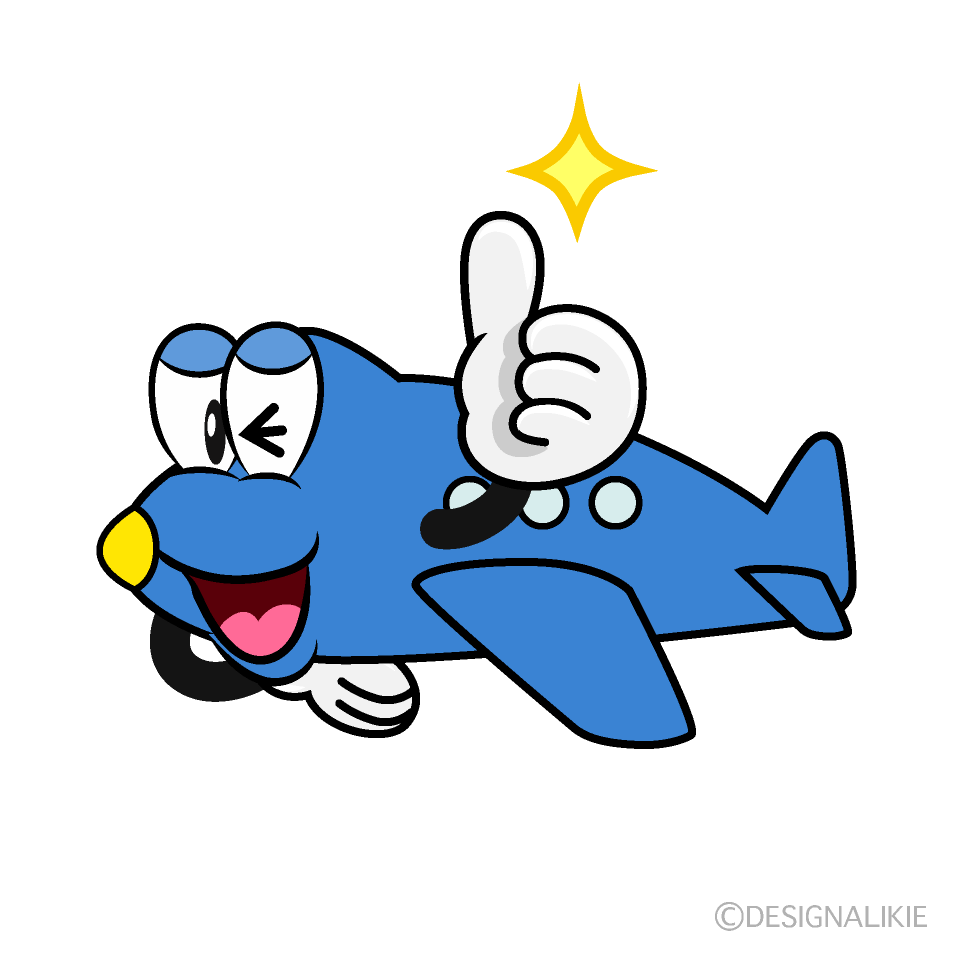 Thumbs up Plane Cartoon Character Image