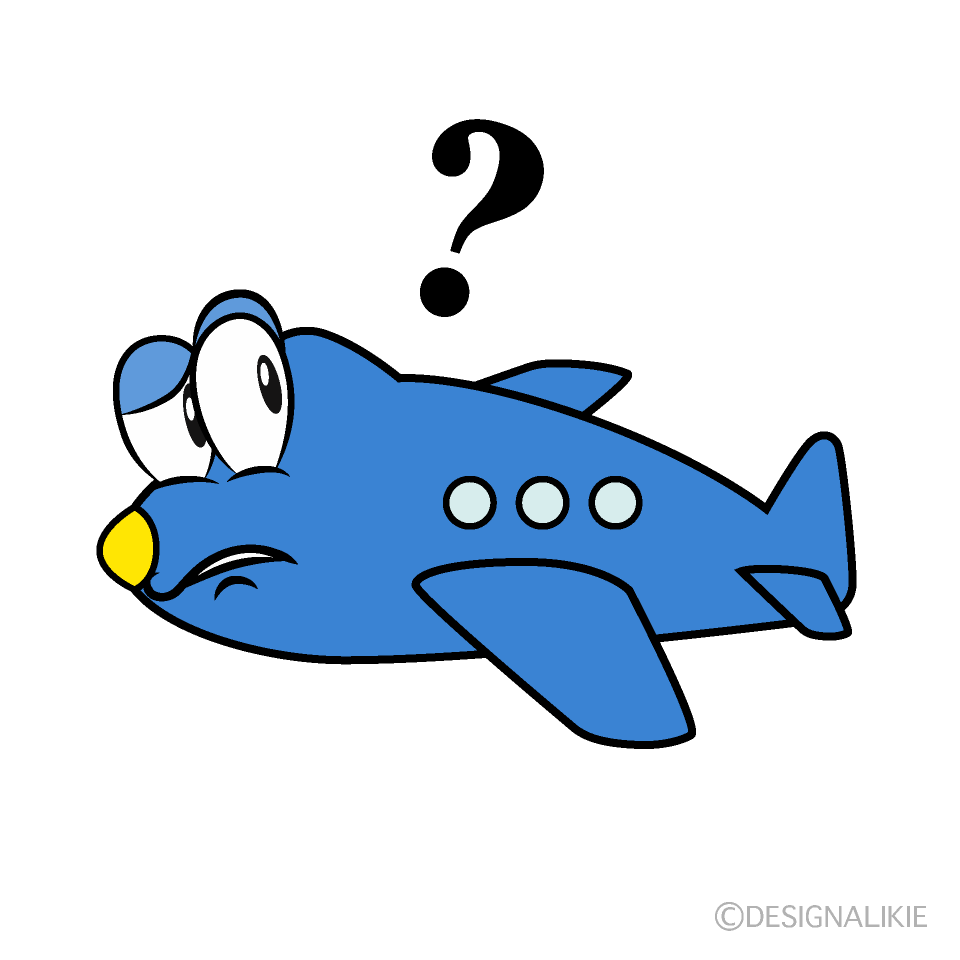 Thinking Plane Cartoon Character Image