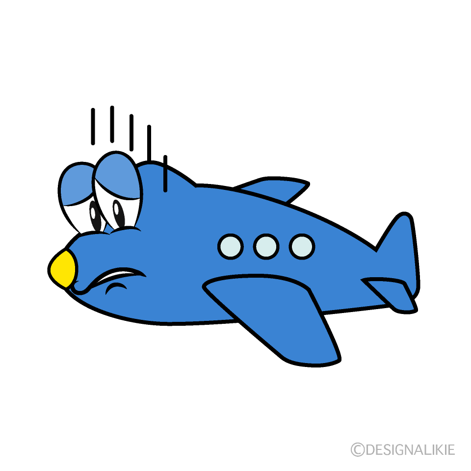 Depressed Plane Cartoon Character Image