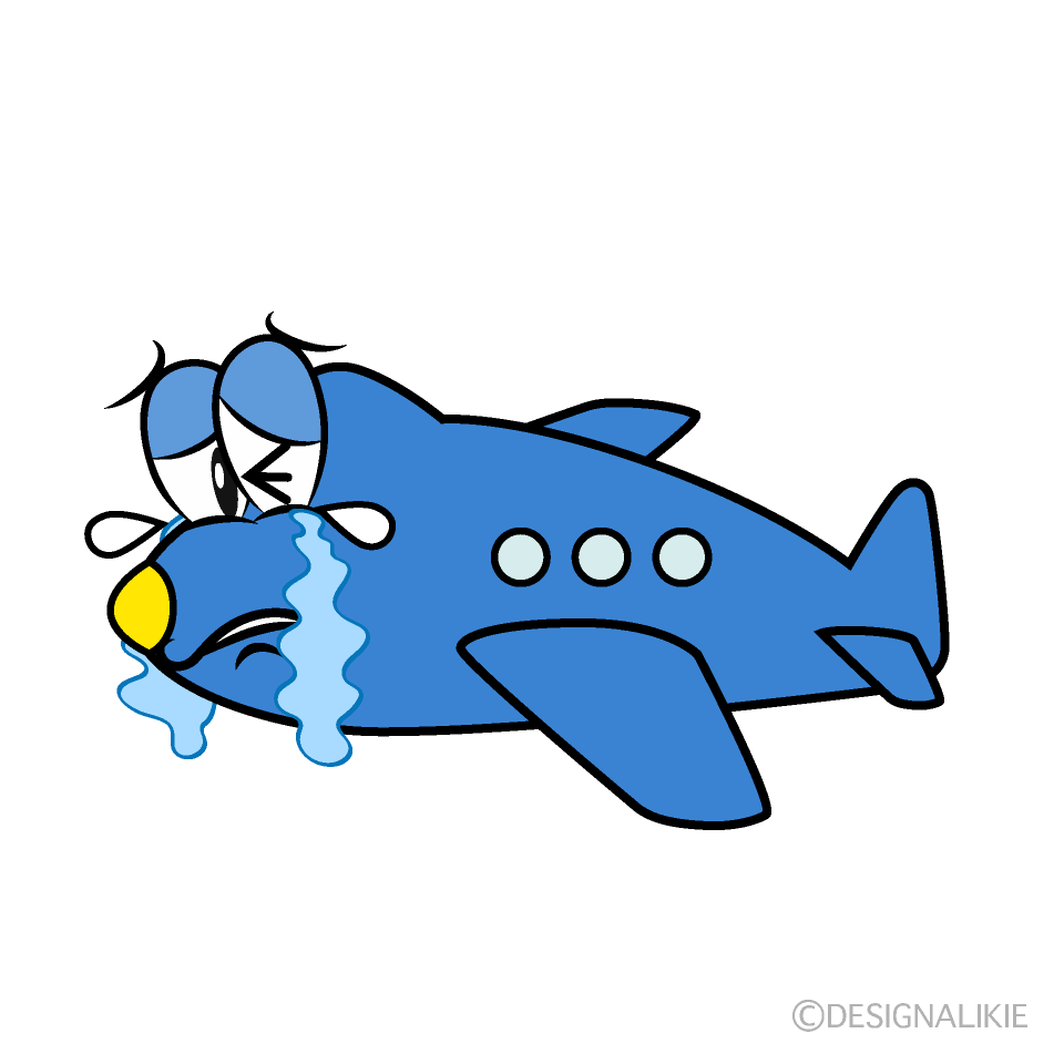 Crying Plane Cartoon Character Image