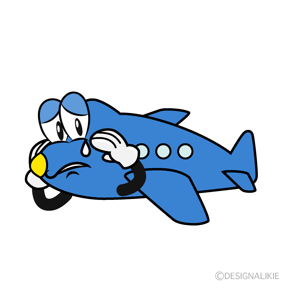 Sad Plane Cartoon Character Image