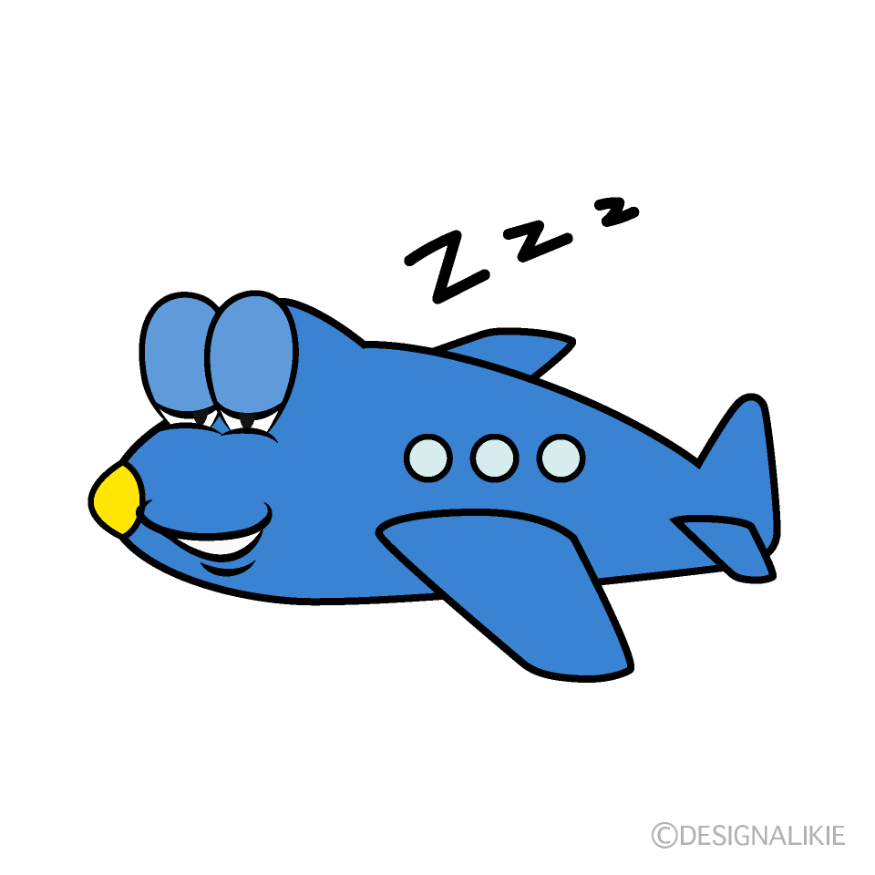 Sleeping Plane Cartoon Character Image