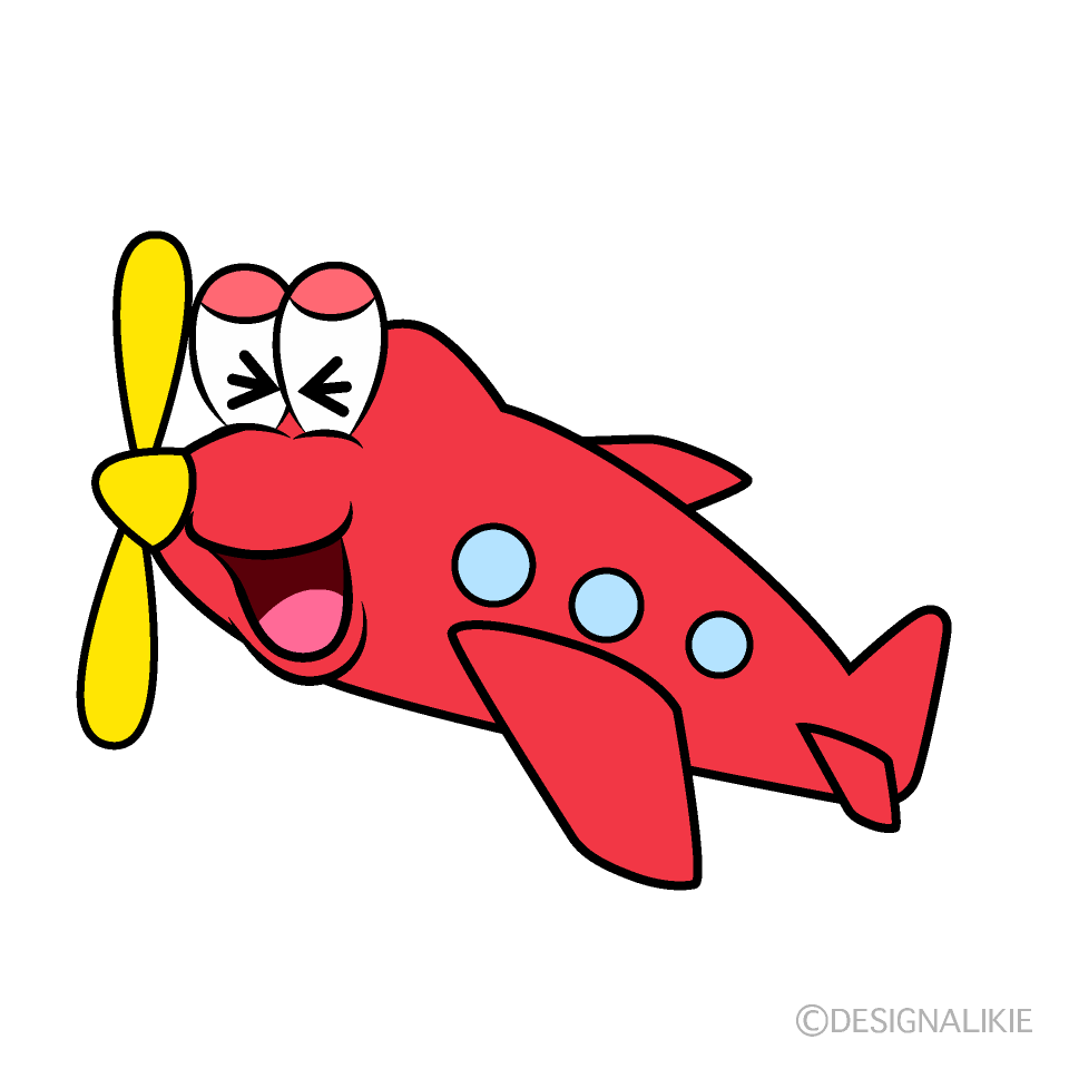 Laughing Prop Plane Cartoon Character Image