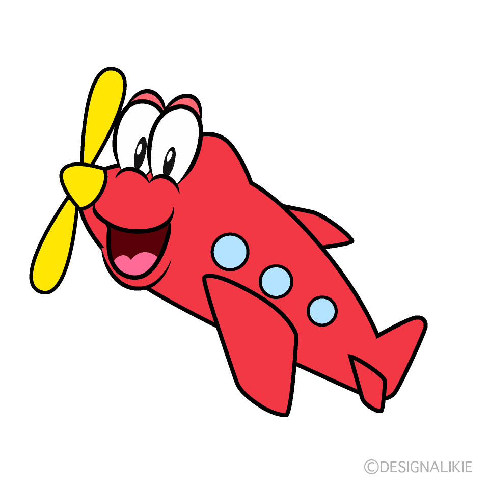 Surprising Prop Plane Cartoon Character Image