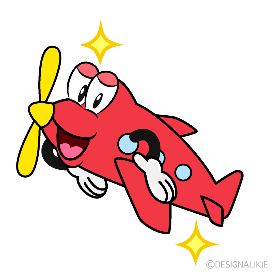 Glitter Prop Plane Cartoon Character Image