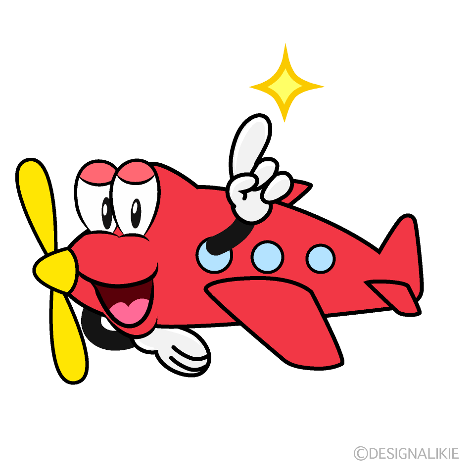 Posing Prop Plane Cartoon Character Image