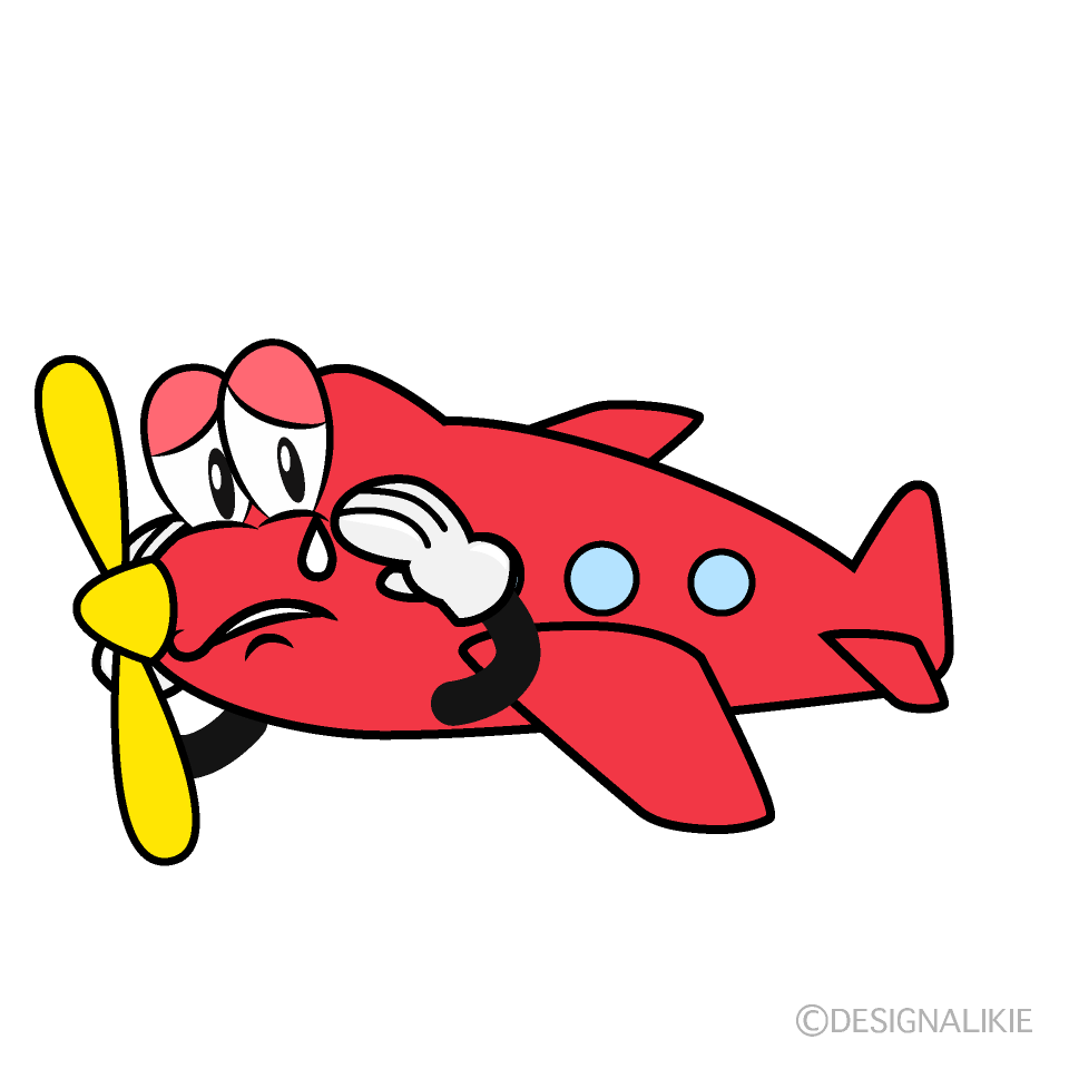 Sad Prop Plane Cartoon Character Image