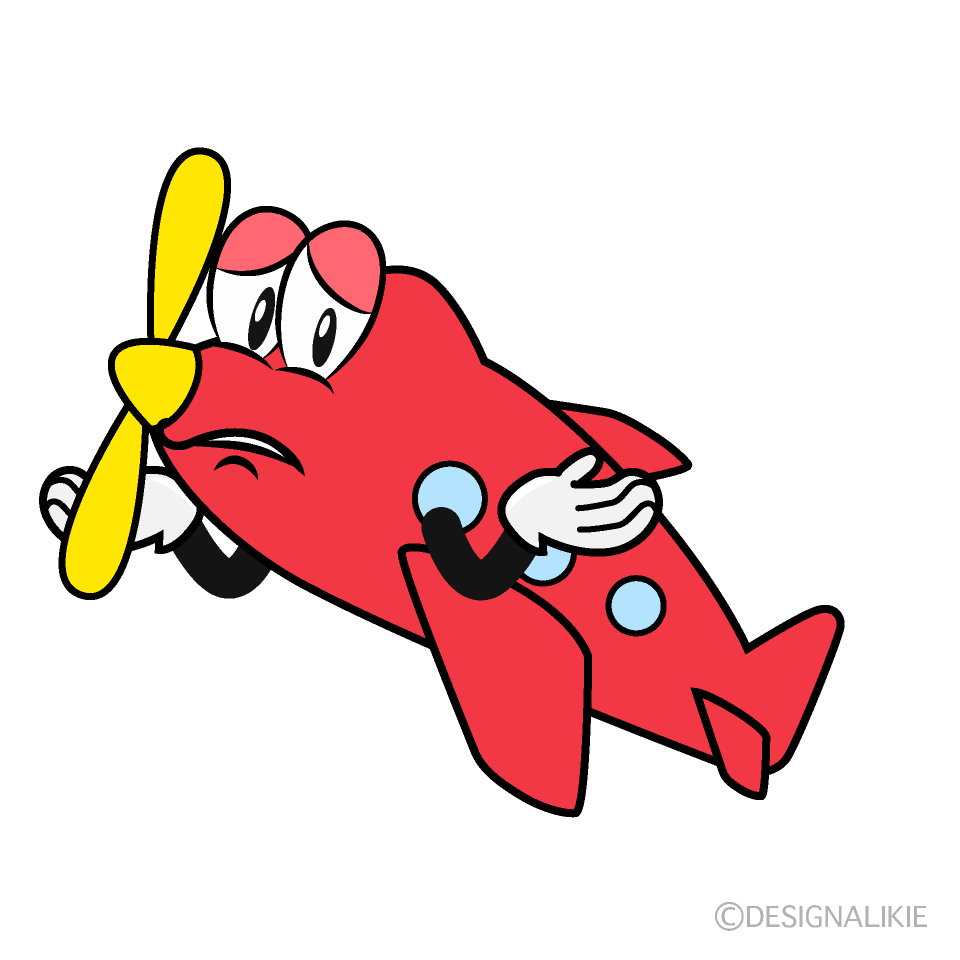 Troubled Prop Plane Cartoon Character Image