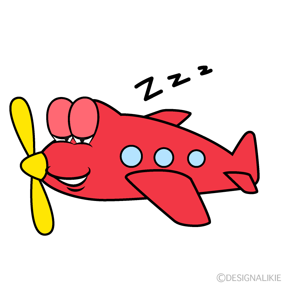 Sleeping Prop Plane Cartoon Character Image