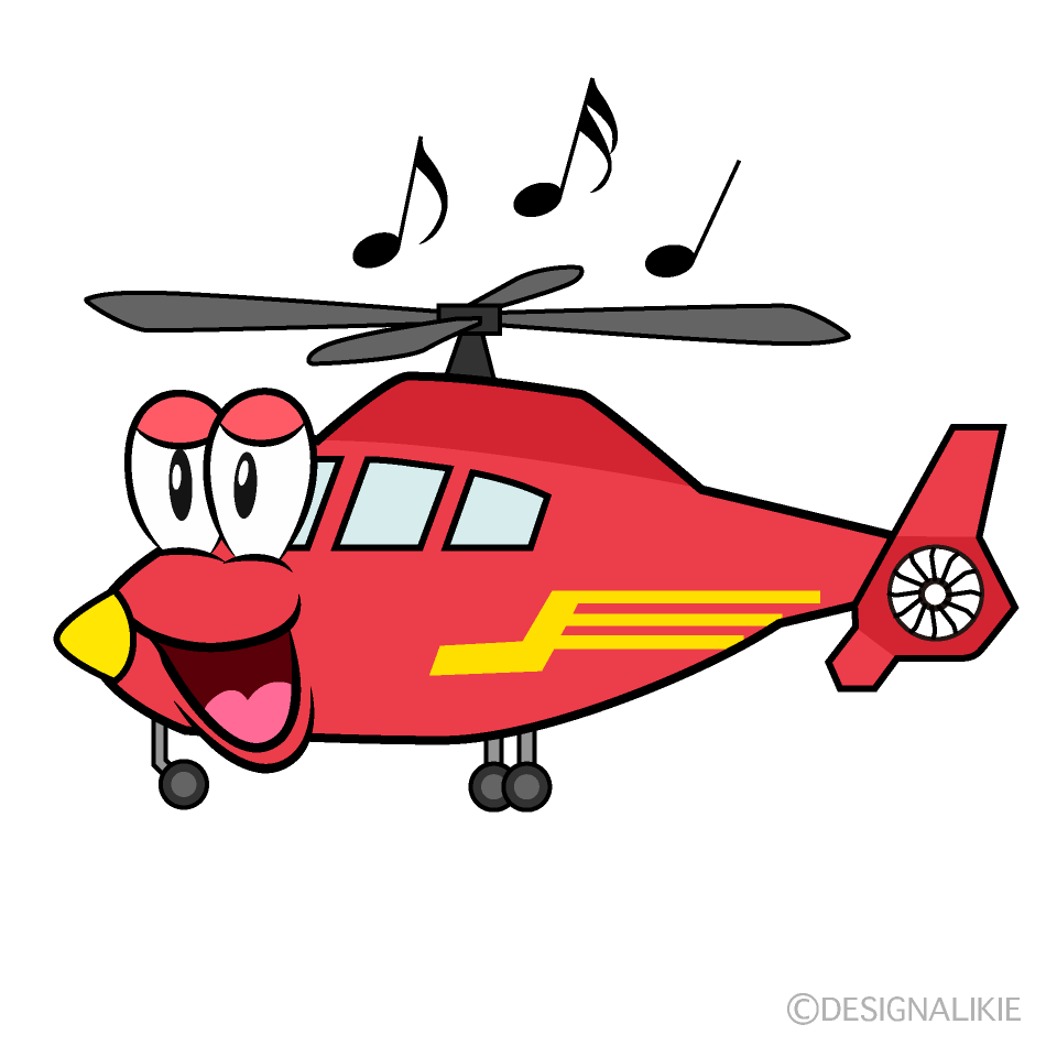 Singing Air Ambulance Cartoon Character Image