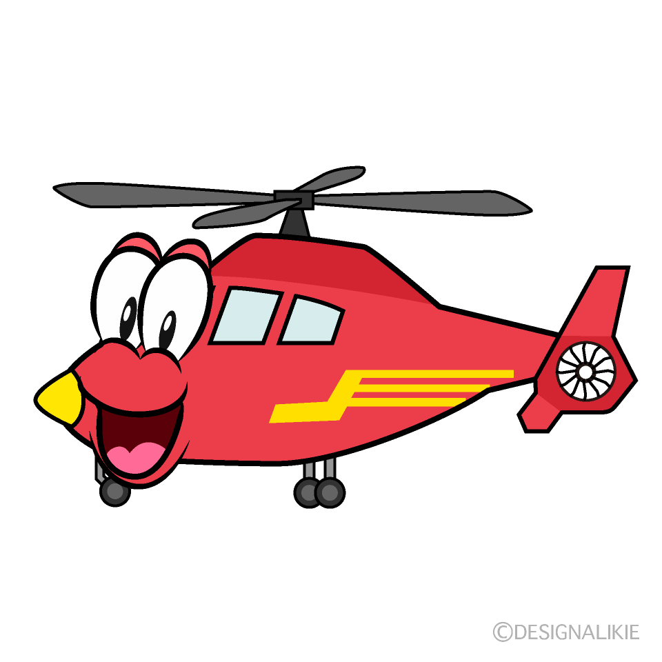 Surprising Air Ambulance Cartoon Character Image