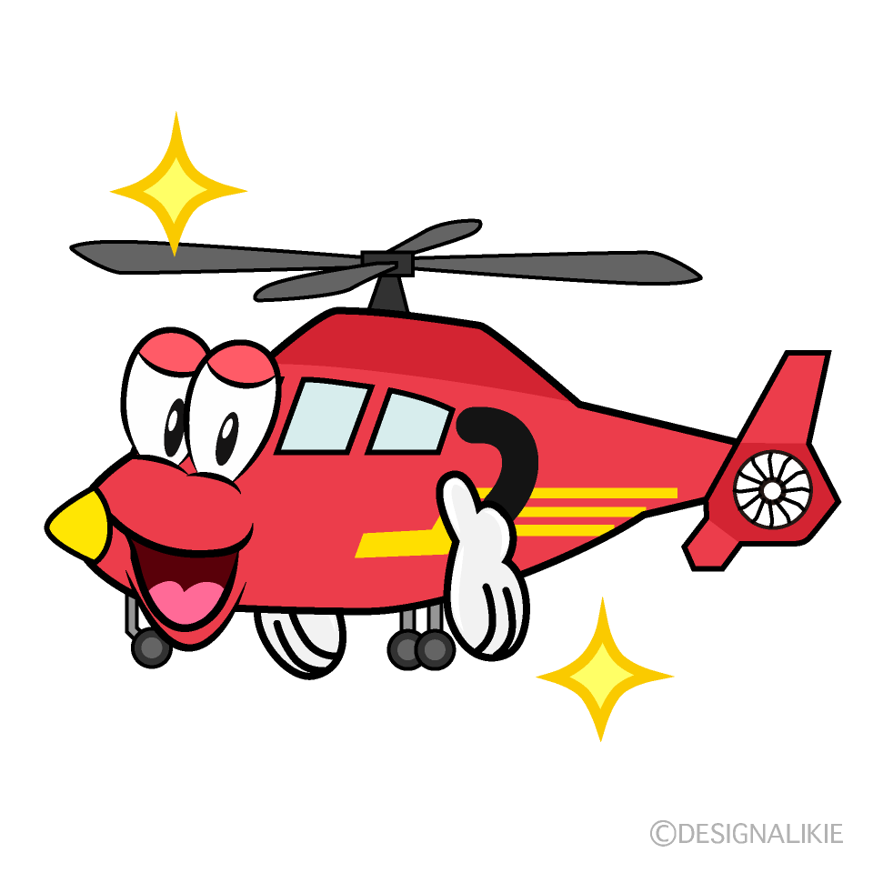 Glitter Air Ambulance Cartoon Character Image