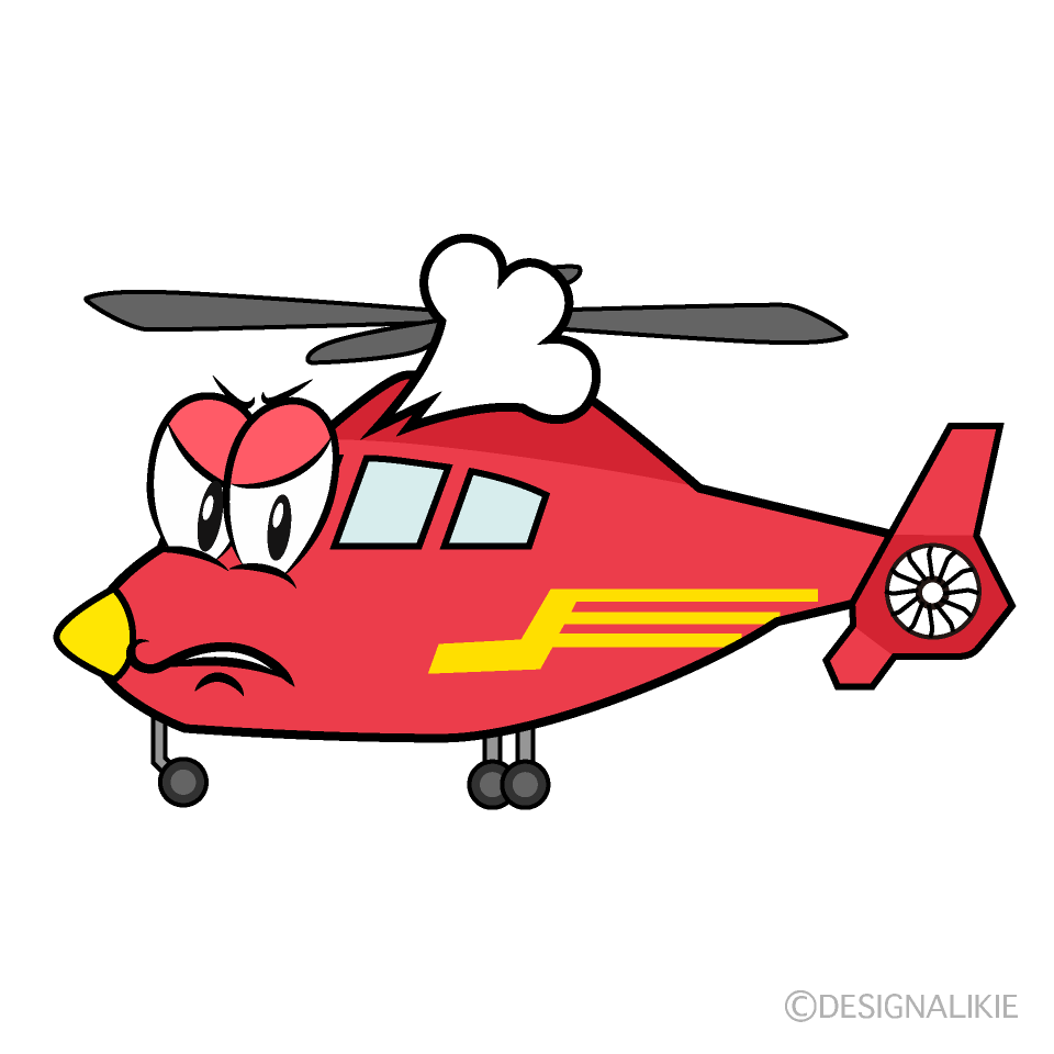 Angry Air Ambulance Cartoon Character Image