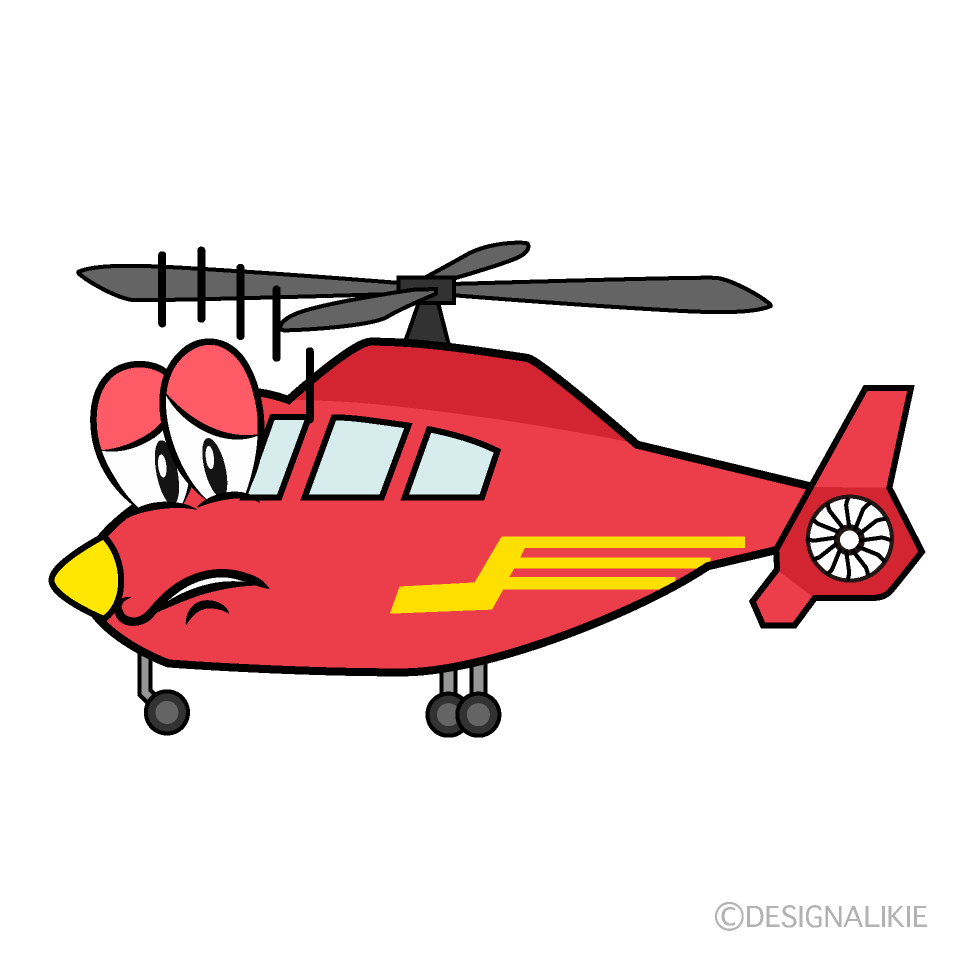 Depressed Air Ambulance Cartoon Character Image