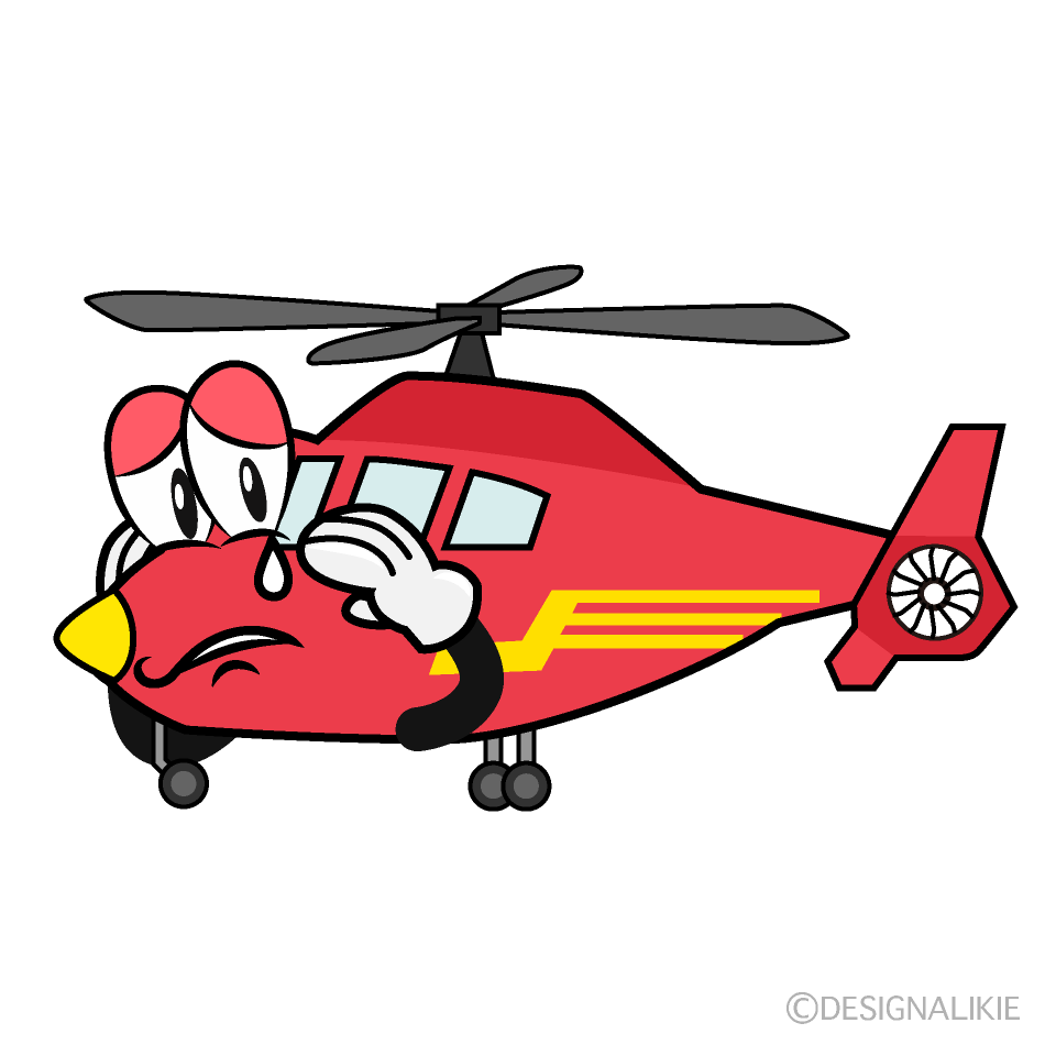 Sad Air Ambulance Cartoon Character Image