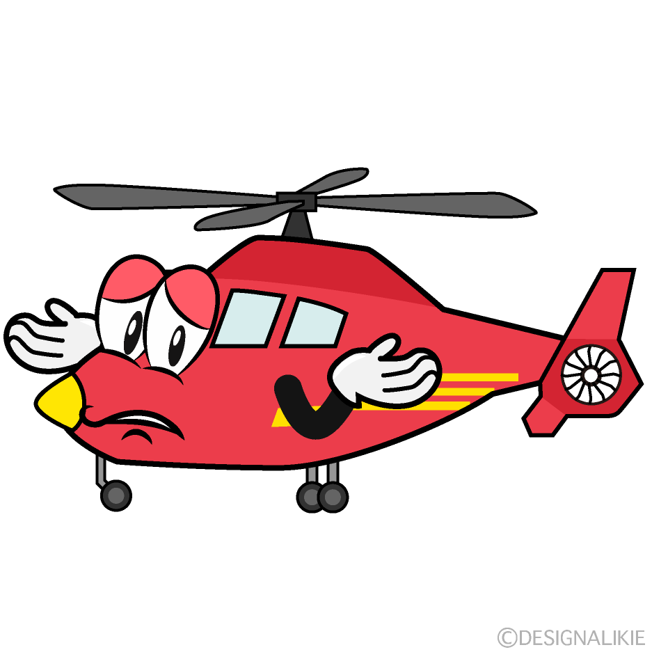 Troubled Air Ambulance Cartoon Character Image