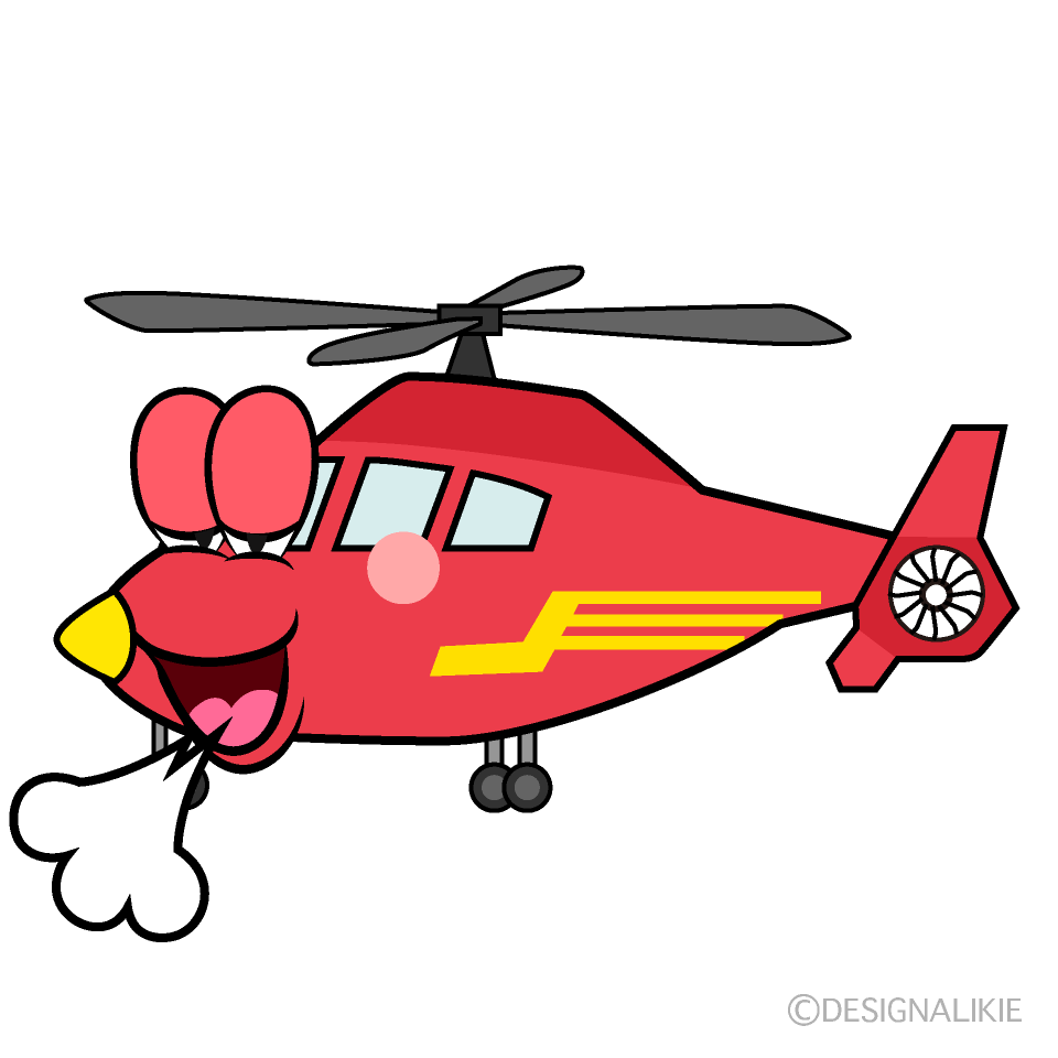 Relaxing Air Ambulance Cartoon Character Image