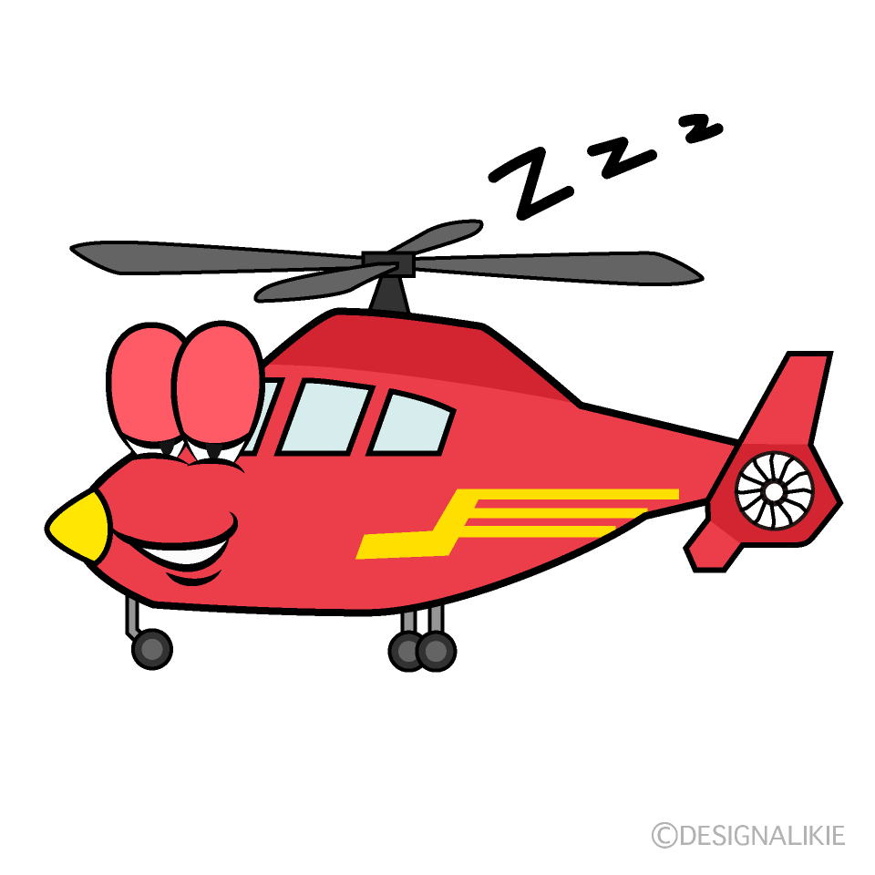 Sleeping Air Ambulance Cartoon Character Image