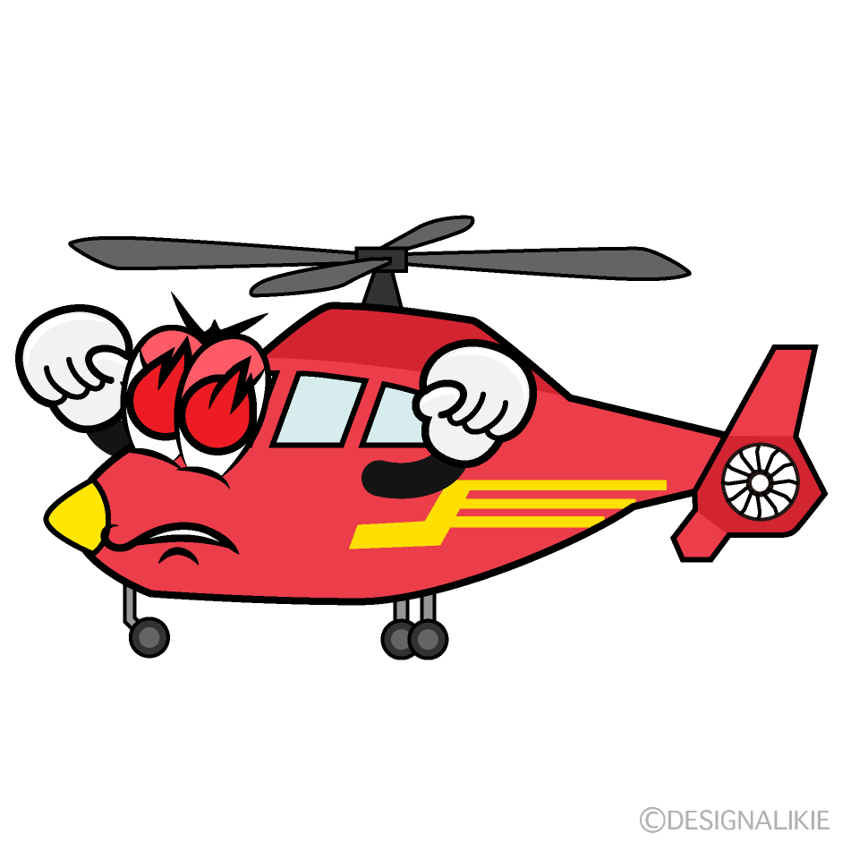 Enthusiasm Air Ambulance Cartoon Character Image