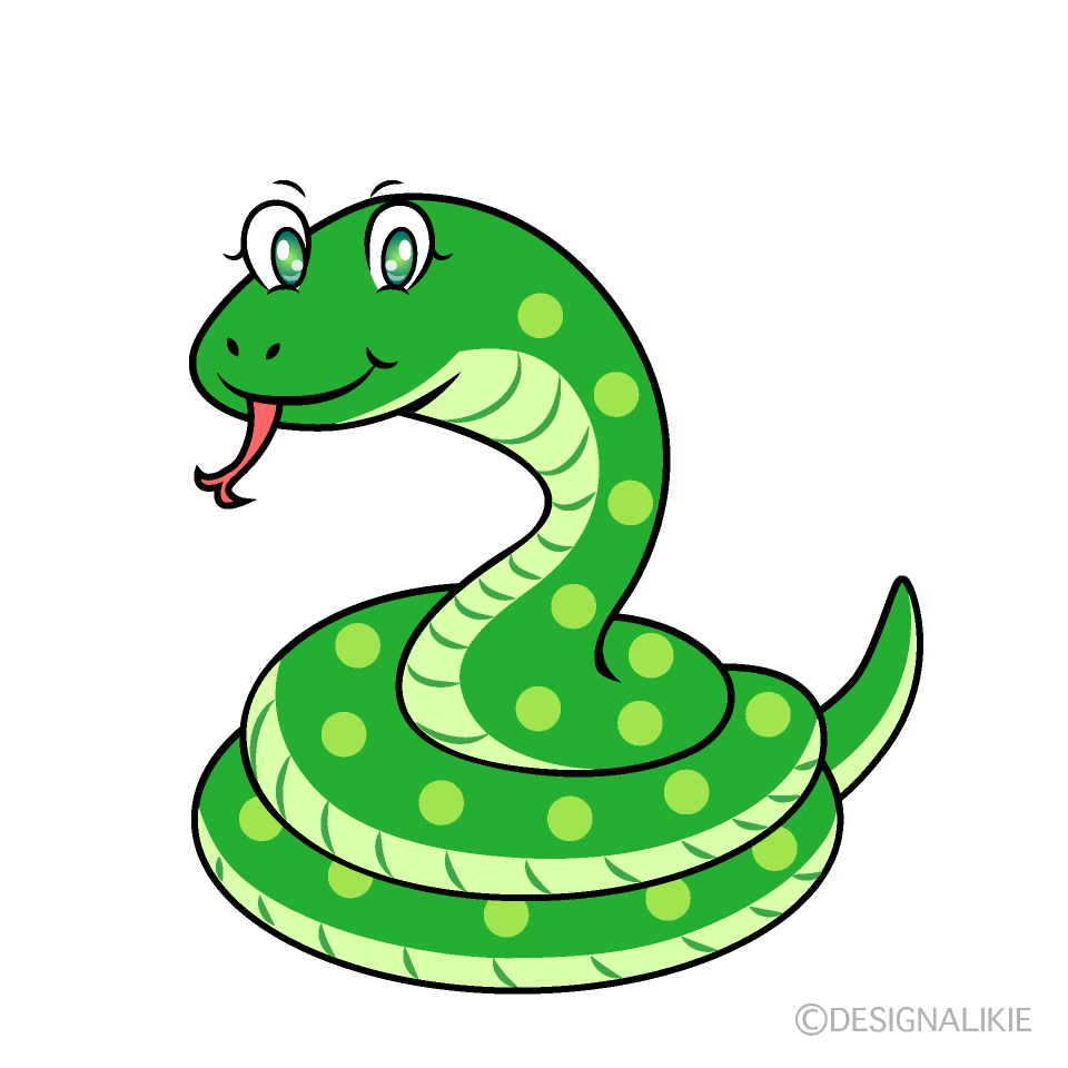 Green Snake Cartoon Character Image